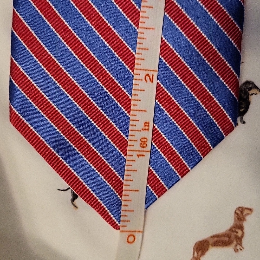 Men's Ted Baker Red/Blue Stripes Thin Tie š - Picture 11 of 12